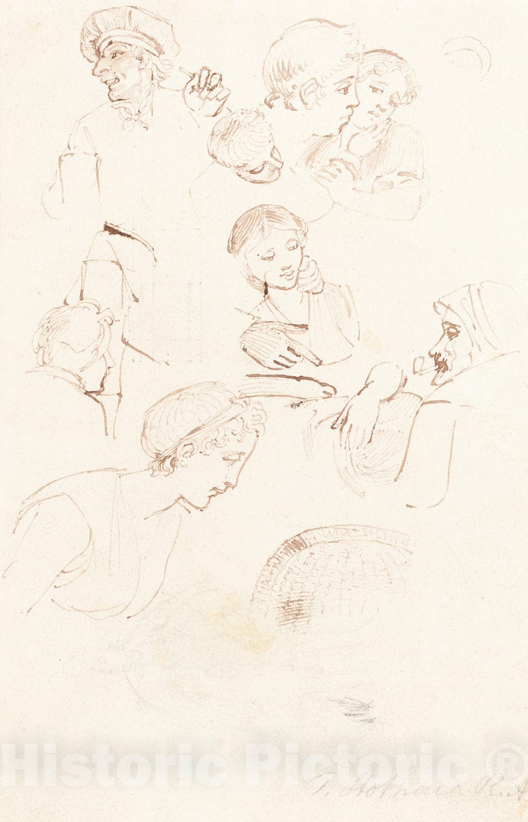 Art Print : Thomas Stothard, Sheet of Studies - Vintage Wall Art
