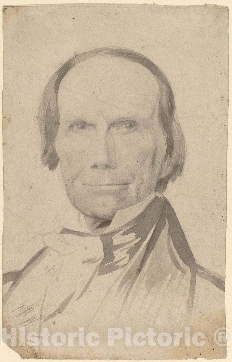 Art Print : Charles Wesley Jarvis, Henry Clay, c. 1840 - Vintage Wall Art