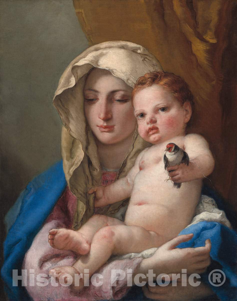 Art Print : Giovanni Battista Tiepolo, Madonna of The Goldfinch, c.1769 - Vintage Wall Art
