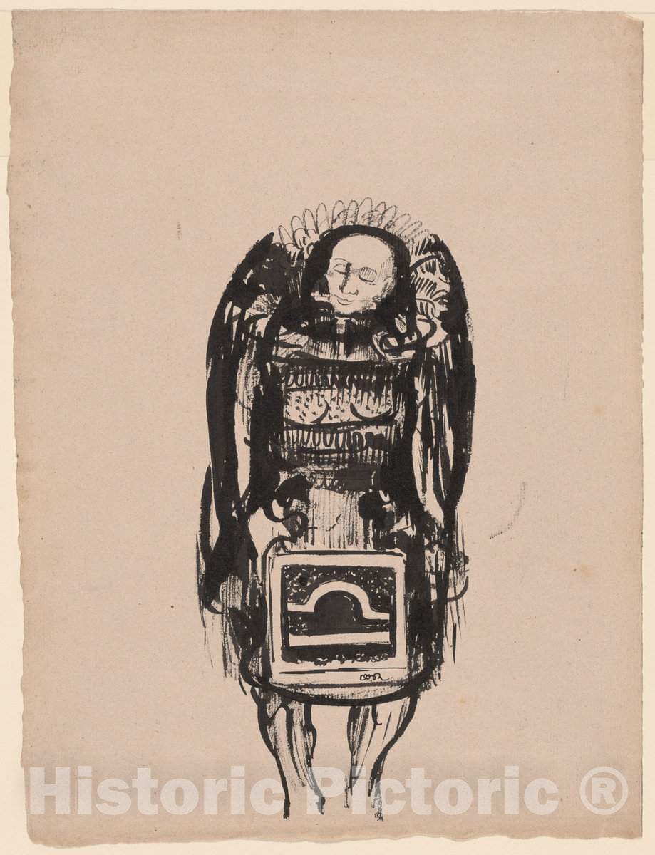 Art Print : Odilon Redon, The Devil (Le Diable), 1896-1900 - Vintage Wall Art