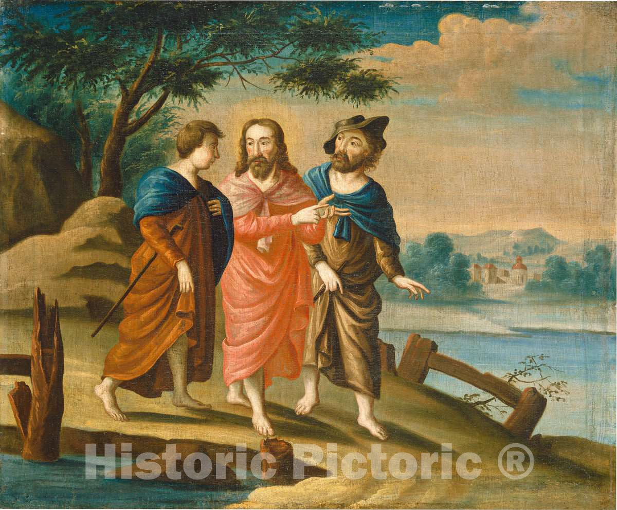 Art Print : Christ on The Road to Emmaus, c.1728 - Vintage Wall Art