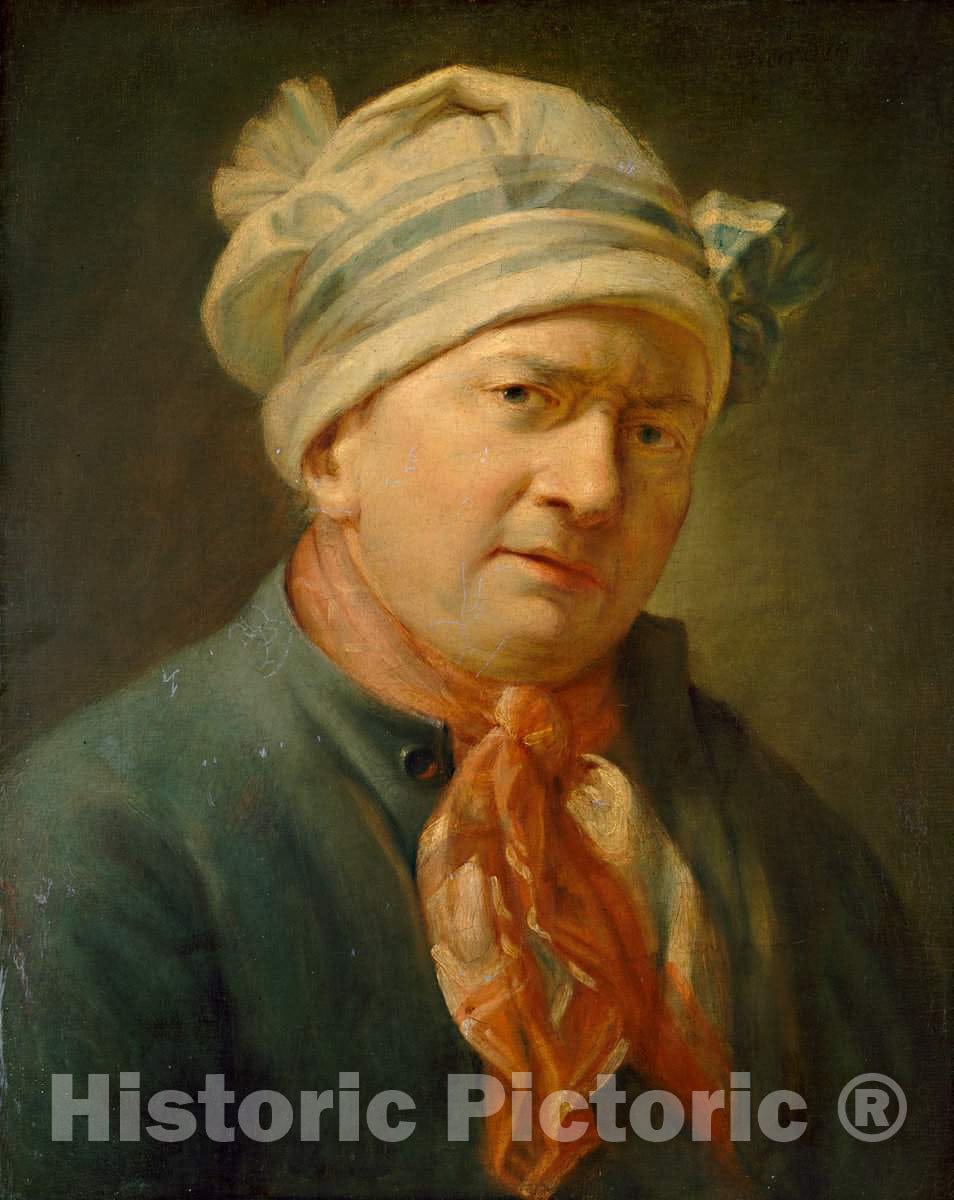 Art Print : Jean SimÃ©on Chardin, Portrait of a Man, 18th Century - Vintage Wall Art