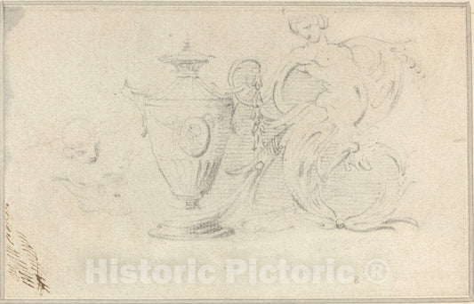 Art Print : John Hamilton Mortimer, Designs for Decorative Vases - Vintage Wall Art