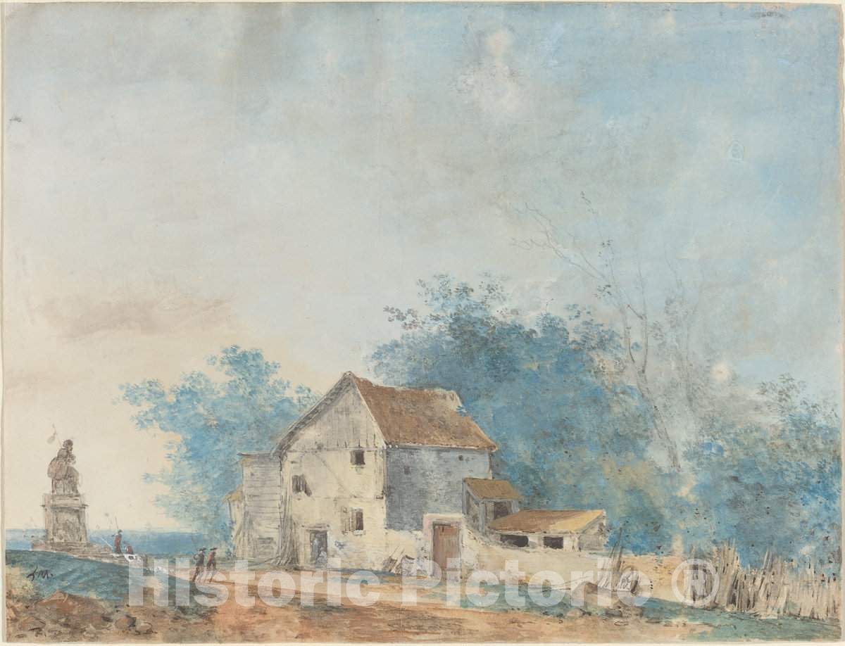Art Print : Louis Gabriel Moreau, Landscape, Late 1770s - Vintage Wall Art