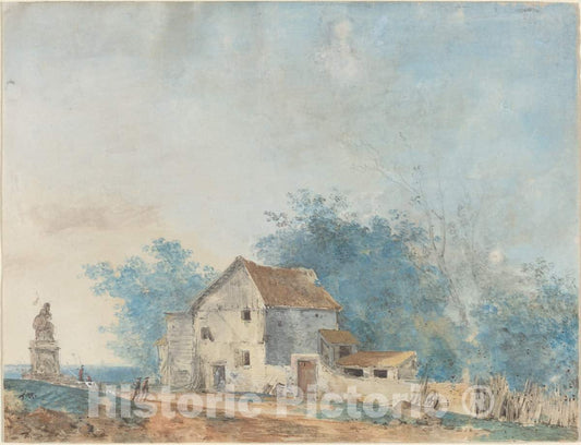 Art Print : Louis Gabriel Moreau, Landscape, Late 1770s - Vintage Wall Art