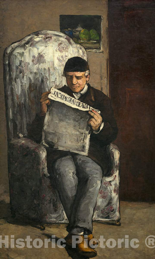 Art Print : Paul CÃ©zanne, The Artist's Father, Reading L'Ã‰vÃ©nement, 1866 - Vintage Wall Art