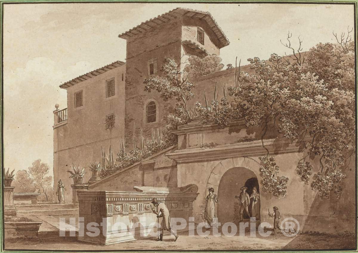 Art Print : Angelo Uggeri, Tomb of Scipios, 1803 - Vintage Wall Art