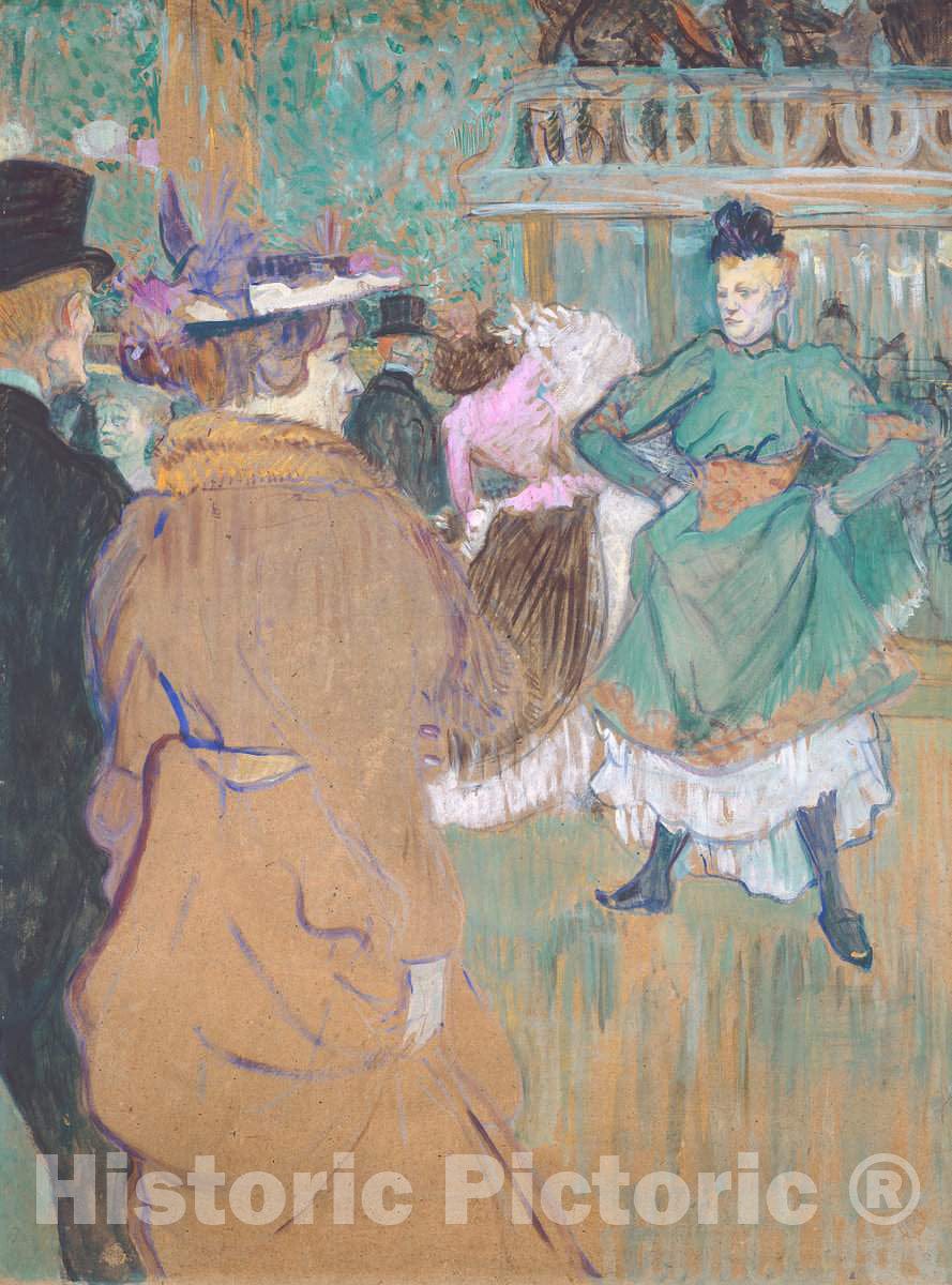 Art Print : Henri de Toulouse-Lautrec, Quadrille at The Moulin Rouge, 1892 - Vintage Wall Art