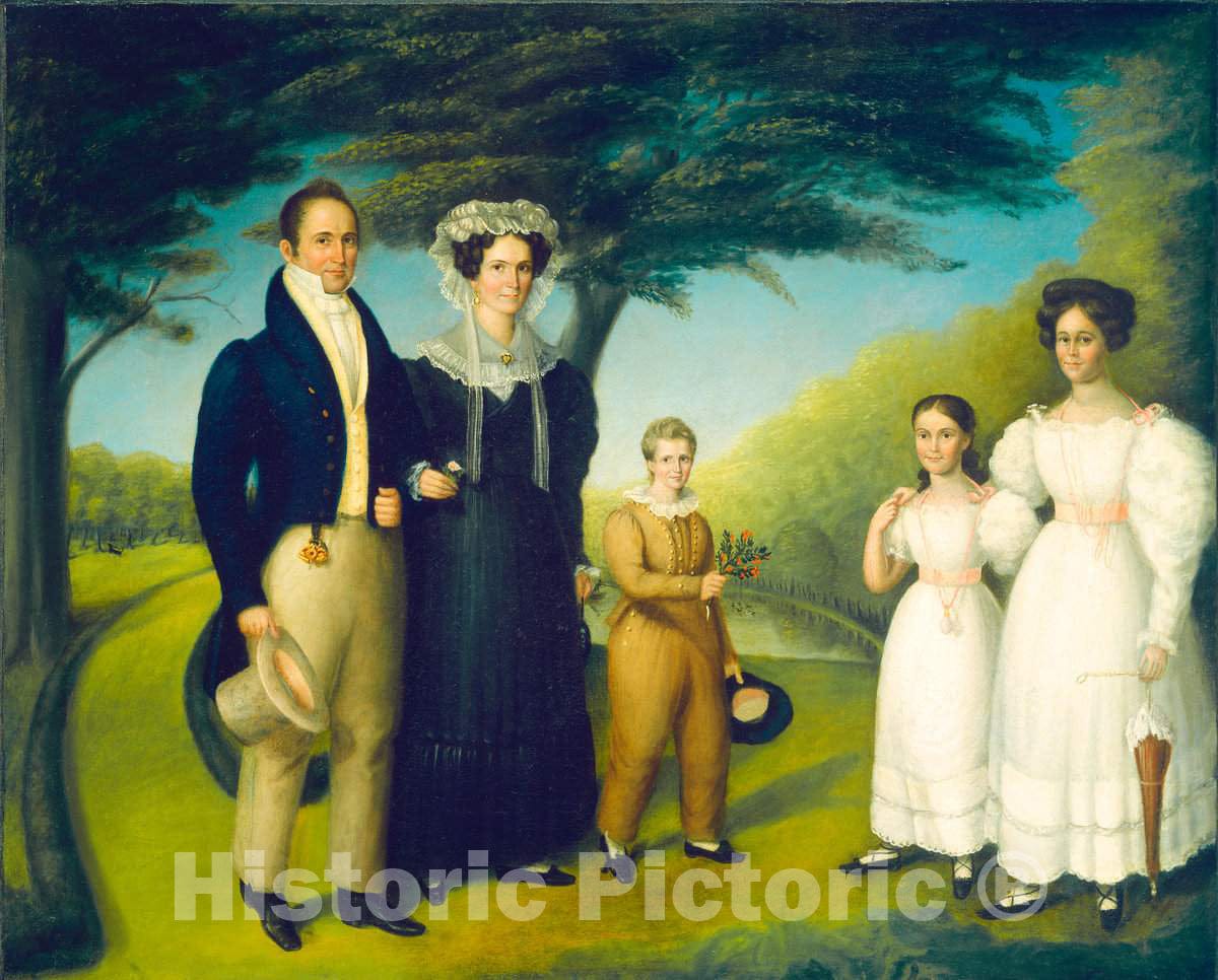 Art Print : Reuben Rowley, Dr. John Safford and Family, c. 1830 - Vintage Wall Art