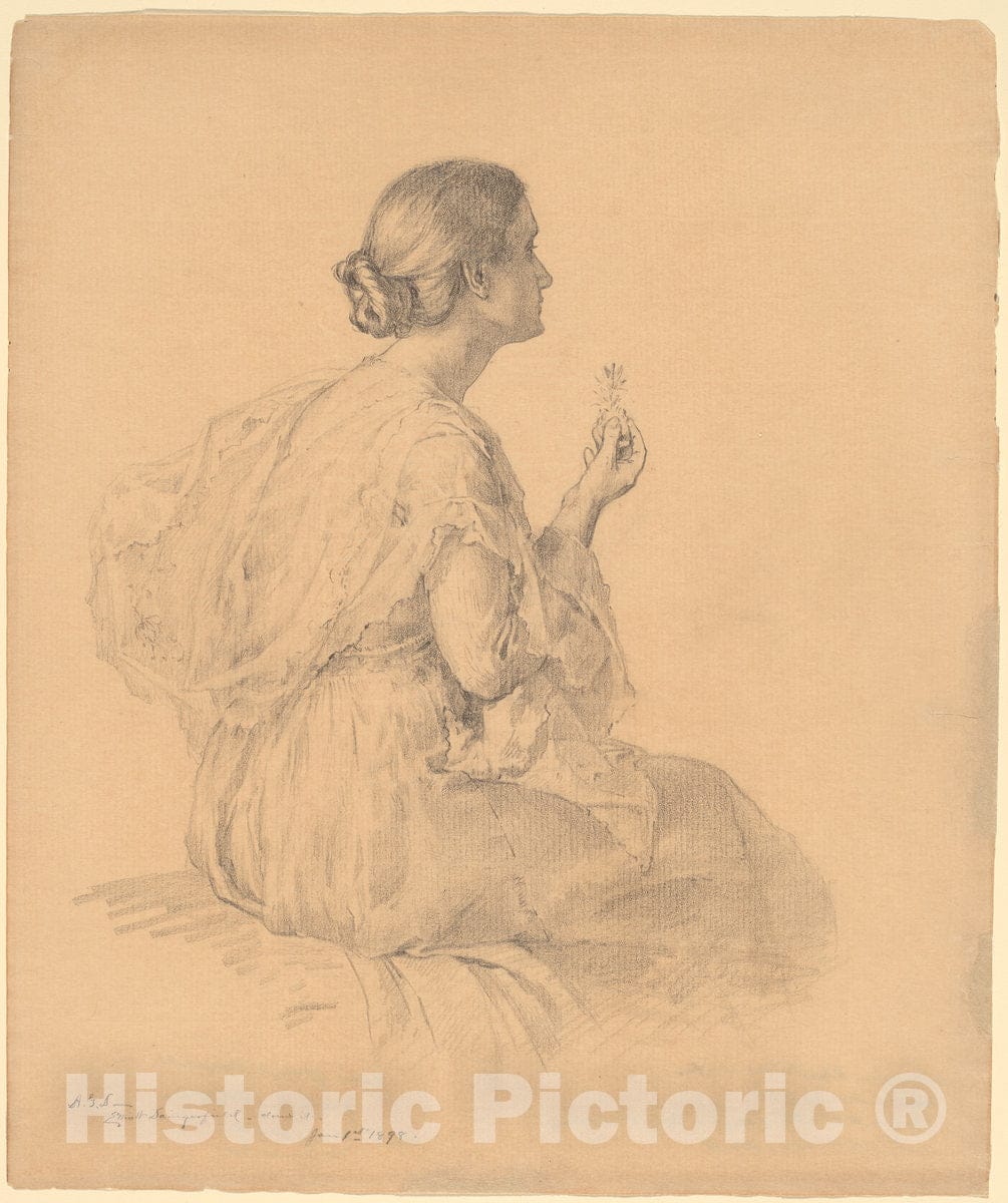 Art Print : Elliott Daingerfield, Portrait of The Artist's Wife, 1898 - Vintage Wall Art