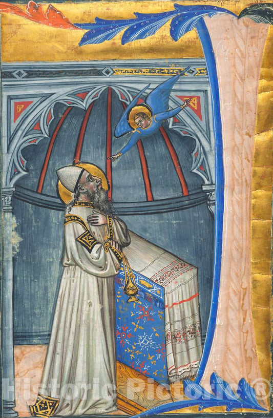 Art Print : The Annunciation to Zacharias, c. 1400 - Vintage Wall Art