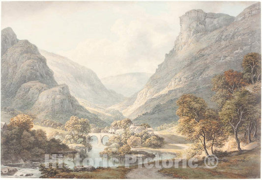 Art Print : John Glover, A View of Dovedale, c. 1825 - Vintage Wall Art