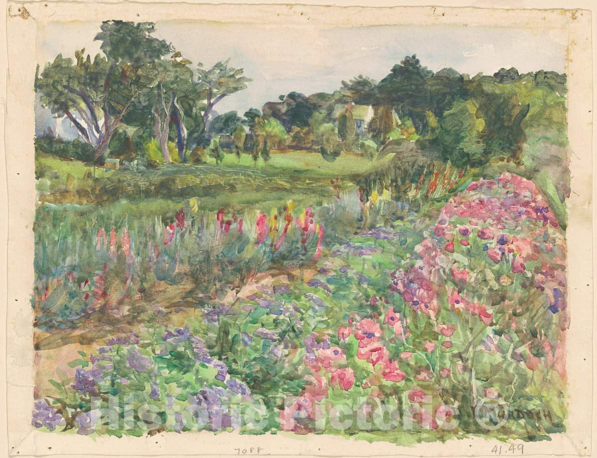 Art Print : Dora Louise Murdoch, Parmelee Estate in Bloom, c. 1920 - Vintage Wall Art