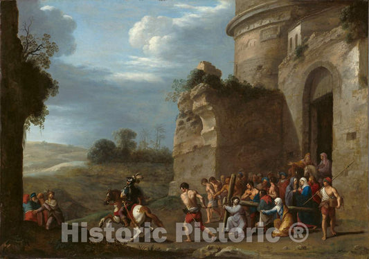 Art Print : Cornelis Van Poelenburch, Christ Carrying The Cross, 1620s - Vintage Wall Art