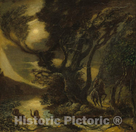 Art Print : Albert Pinkham Ryder, Siegfried and The Rhine Maidens, c.1890 - Vintage Wall Art