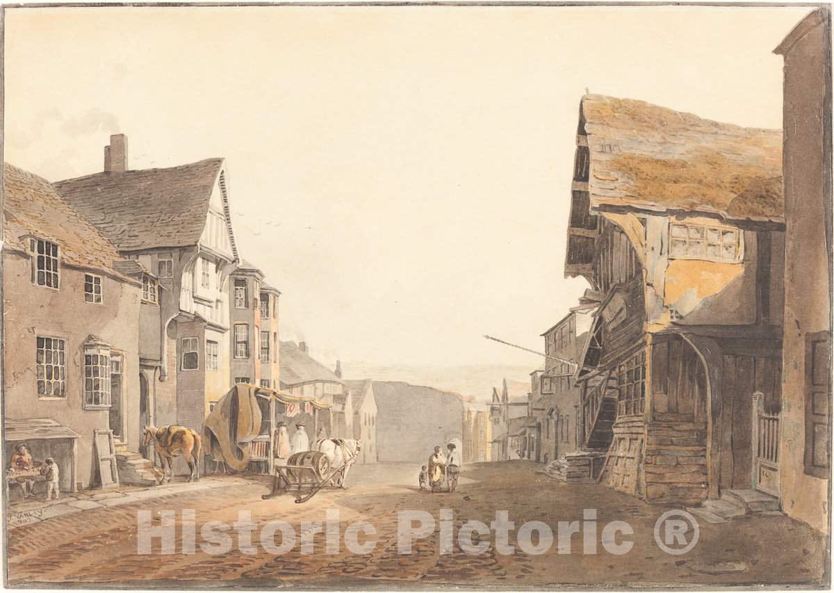Art Print : John Varley, Conway in North Wales, 1803 - Vintage Wall Art