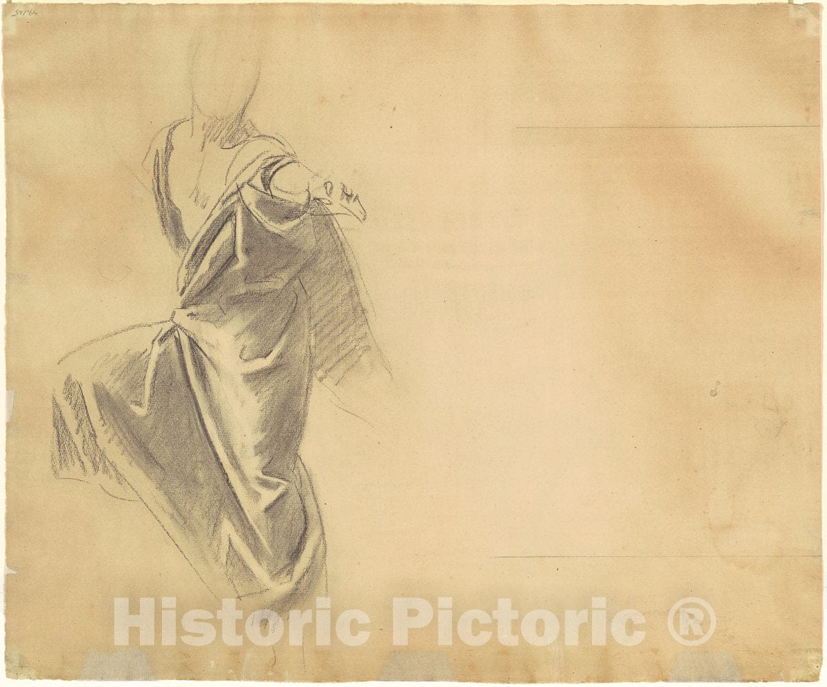 Art Print : John Singer Sargent, Study of Drapery [Verso], 1920-1922 - Vintage Wall Art