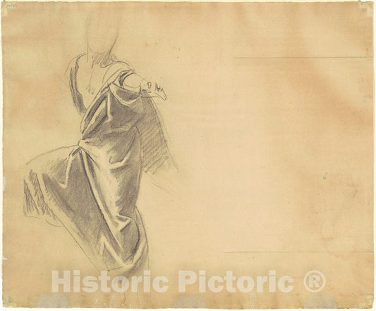 Art Print : John Singer Sargent, Study of Drapery [Verso], 1920-1922 - Vintage Wall Art