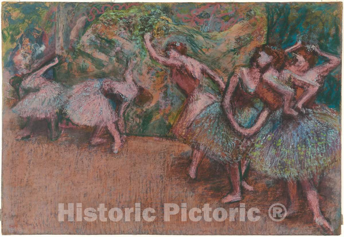 Art Print : Edgar Degas, Ballet Scene, c. 1907 - Vintage Wall Art