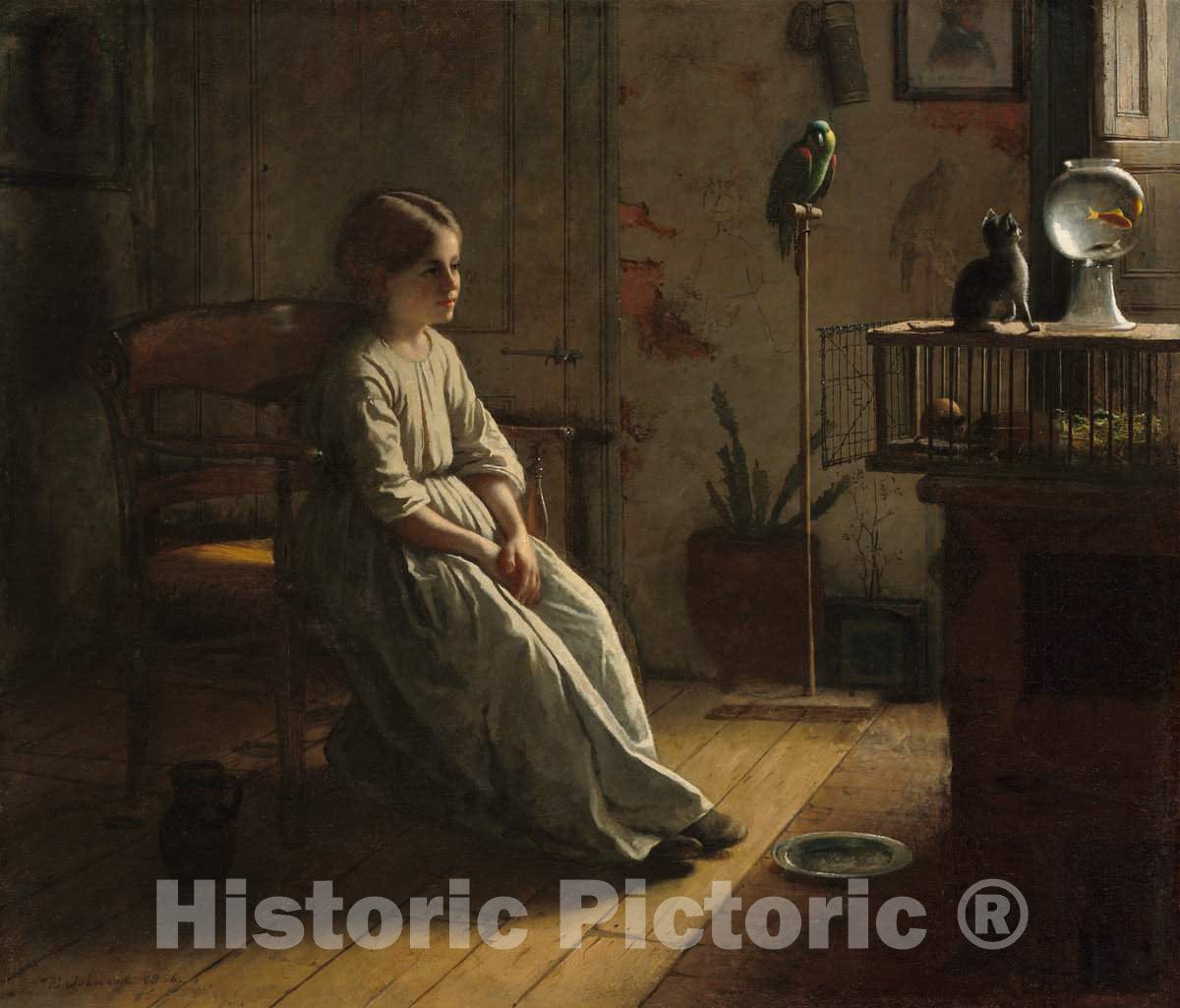 Art Print : Eastman Johnson, The Pets, 1856 - Vintage Wall Art