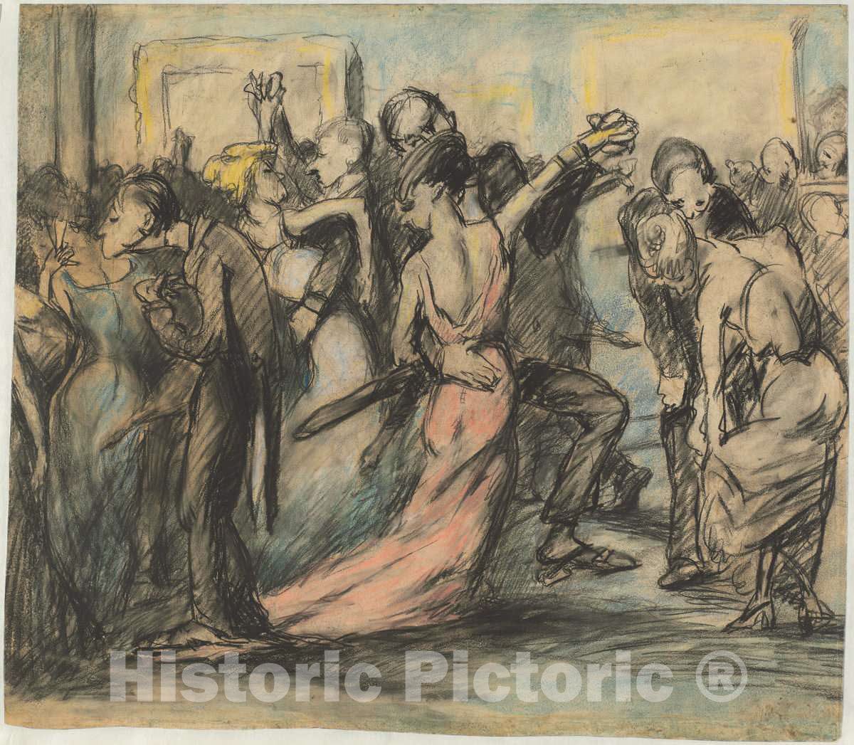 Art Print : George Bellows, Society Ball [Verso], c. 1907 - Vintage Wall Art