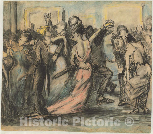 Art Print : George Bellows, Society Ball [Verso], c. 1907 - Vintage Wall Art