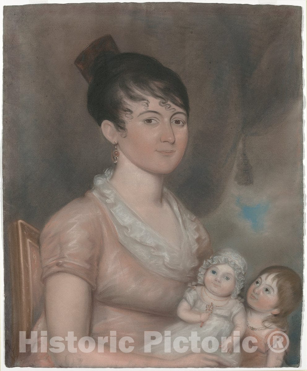 Art Print : Anna Margaret Blake and Her Two Children, c. 1808 - Vintage Wall Art