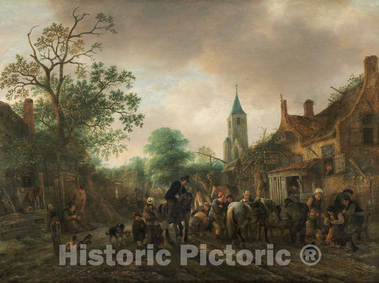 Art Print : Isack Van Ostade, The Halt at The Inn, 1645 - Vintage Wall Art