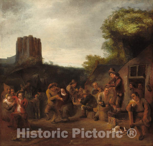 Art Print : Constantijn Van Renesse, Conviviality Near The Inn, 1650s - Vintage Wall Art