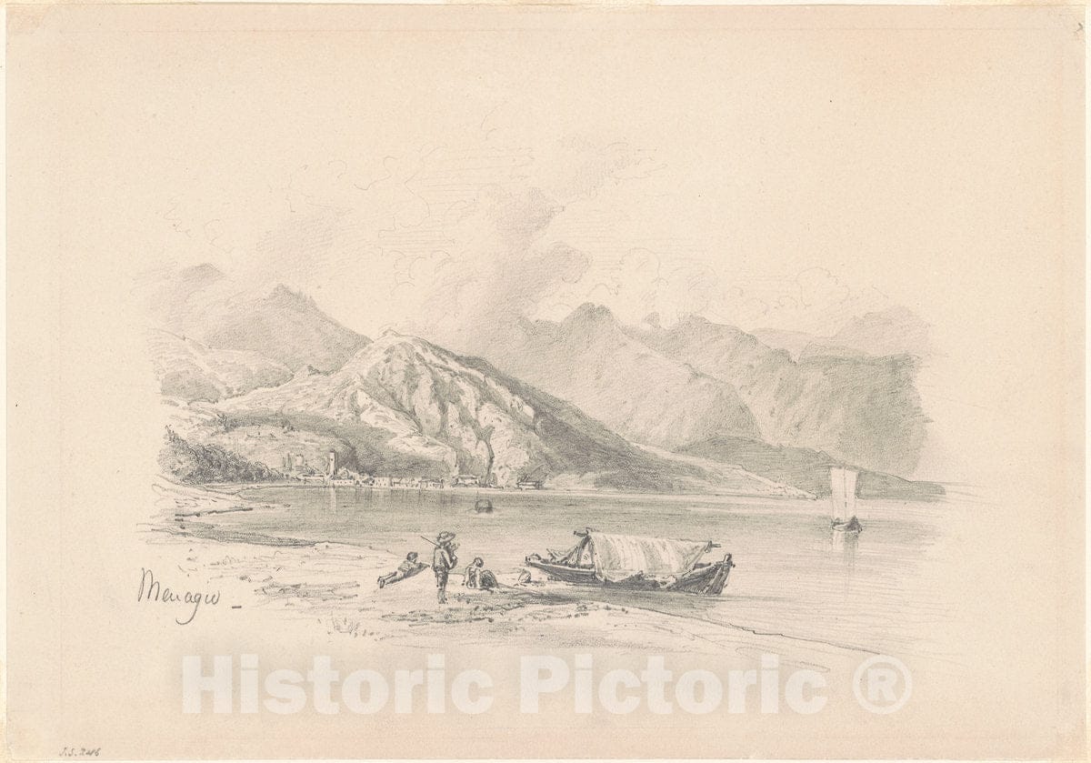 Art Print : John Singer Sargent, Lake Shore, Menaggio [Recto], 1869 - Vintage Wall Art