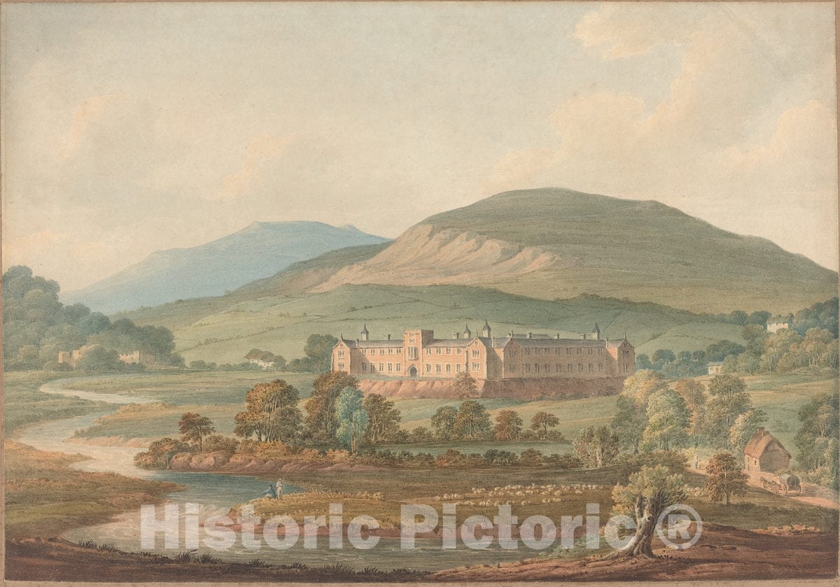 Art Print : John William Upham, View of an Estate - Vintage Wall Art
