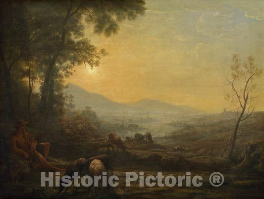 Art Print : Claude Lorrain, The Herdsman, 17th or 18th Century - Vintage Wall Art