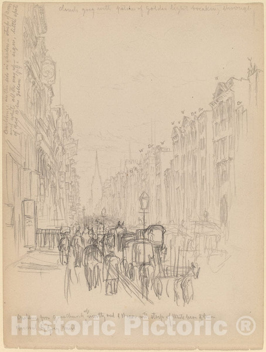 Art Print : Henry Farrer, Fifth Avenue Building from Grace Church - Vintage Wall Art