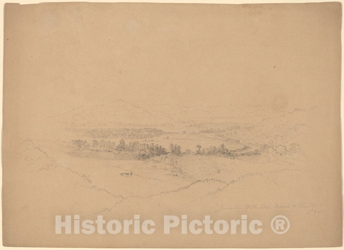 Art Print : Helwig Wyant, Miami and Ohio Rivers, 1865 - Vintage Wall Art