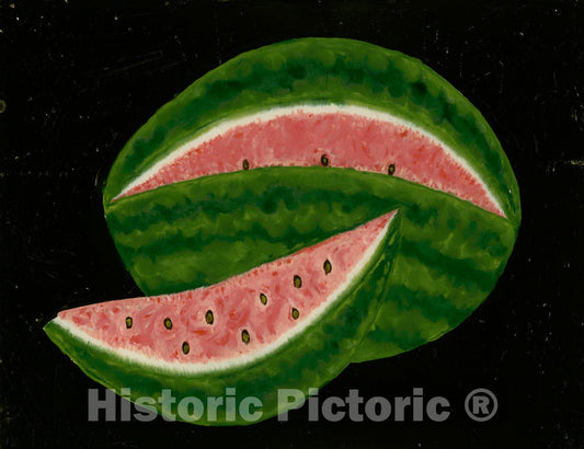 Art Print : Watermelon, mid 19th Century - Vintage Wall Art