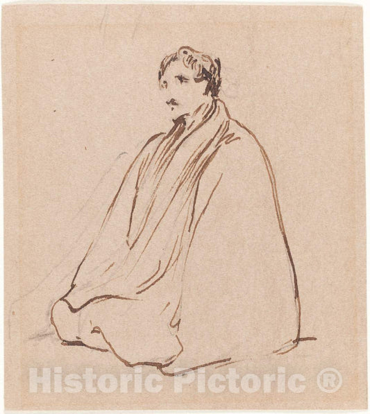 Art Print : George Jones, Seated Man - Vintage Wall Art