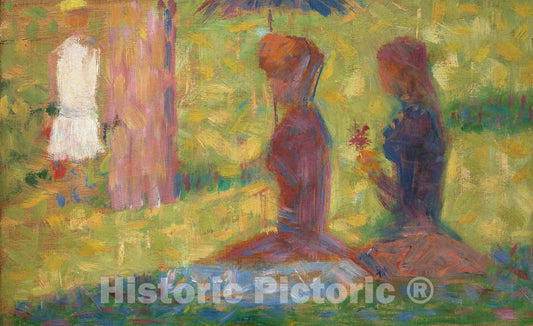 Art Print : Georges Seurat, Study of Figures for La Grande Jatte, c.1885 - Vintage Wall Art