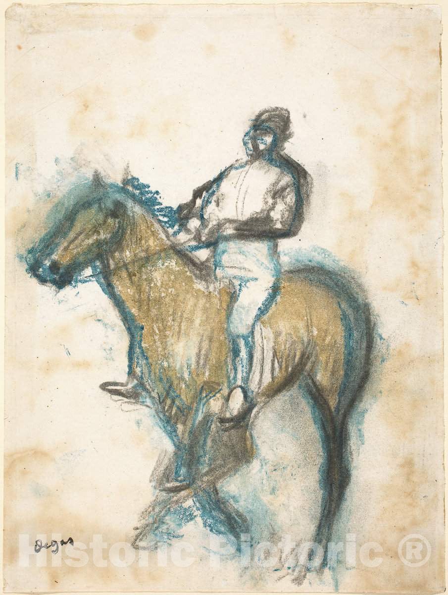 Art Print : Edgar Degas, Jockey, c. 1898 - Vintage Wall Art