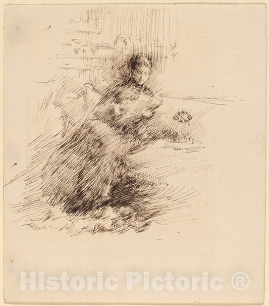 Art Print : James McNeill Whistler, Miss Cumberlege, 1882 - Vintage Wall Art