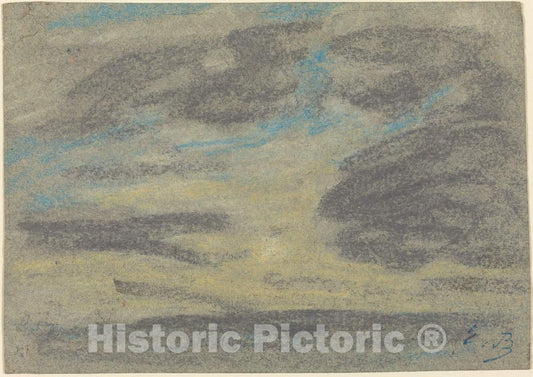 Art Print : EugÃ¨ne Boudin, Clouds Over The Sea, c.1863 - Vintage Wall Art