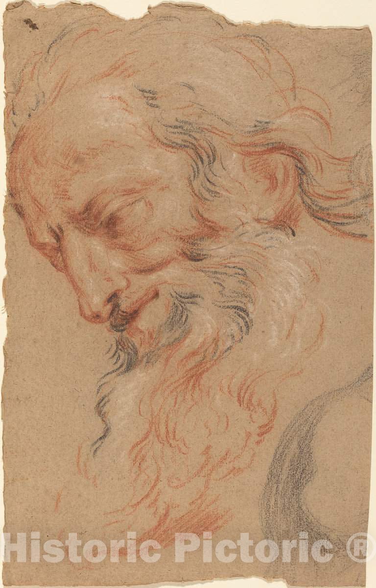 Art Print : Antoine Coypel, Head of an Old Man, c. 1716 - Vintage Wall Art