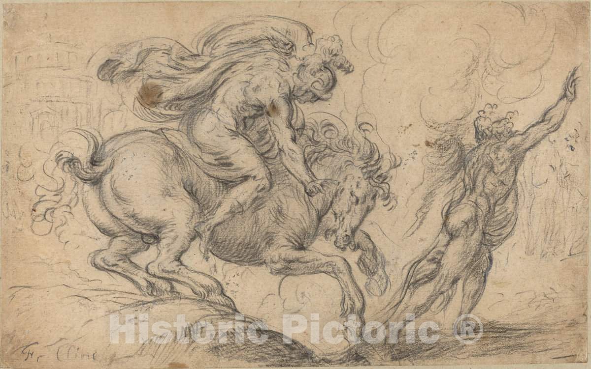 Art Print : Franz Cleyn, The Sacrifice of Marcus Curtius, 1640s - Vintage Wall Art