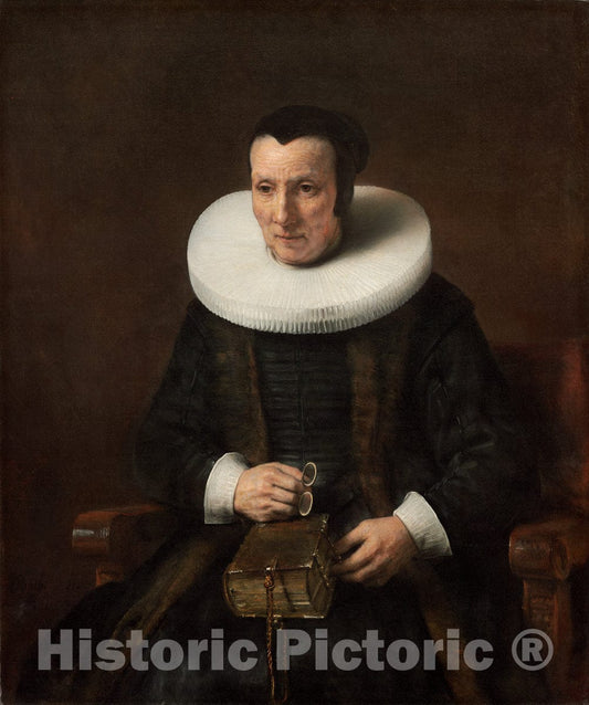 Art Print : Rembrandt, an Old Lady with a Book, 1637 - Vintage Wall Art