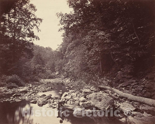 Art Print : John Moran, The Wissahickon Creek Near Philadelphia, c. 1863 - Vintage Wall Art