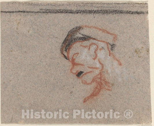 Art Print : HonorÃ© Daumier, Head of a Man - Vintage Wall Art