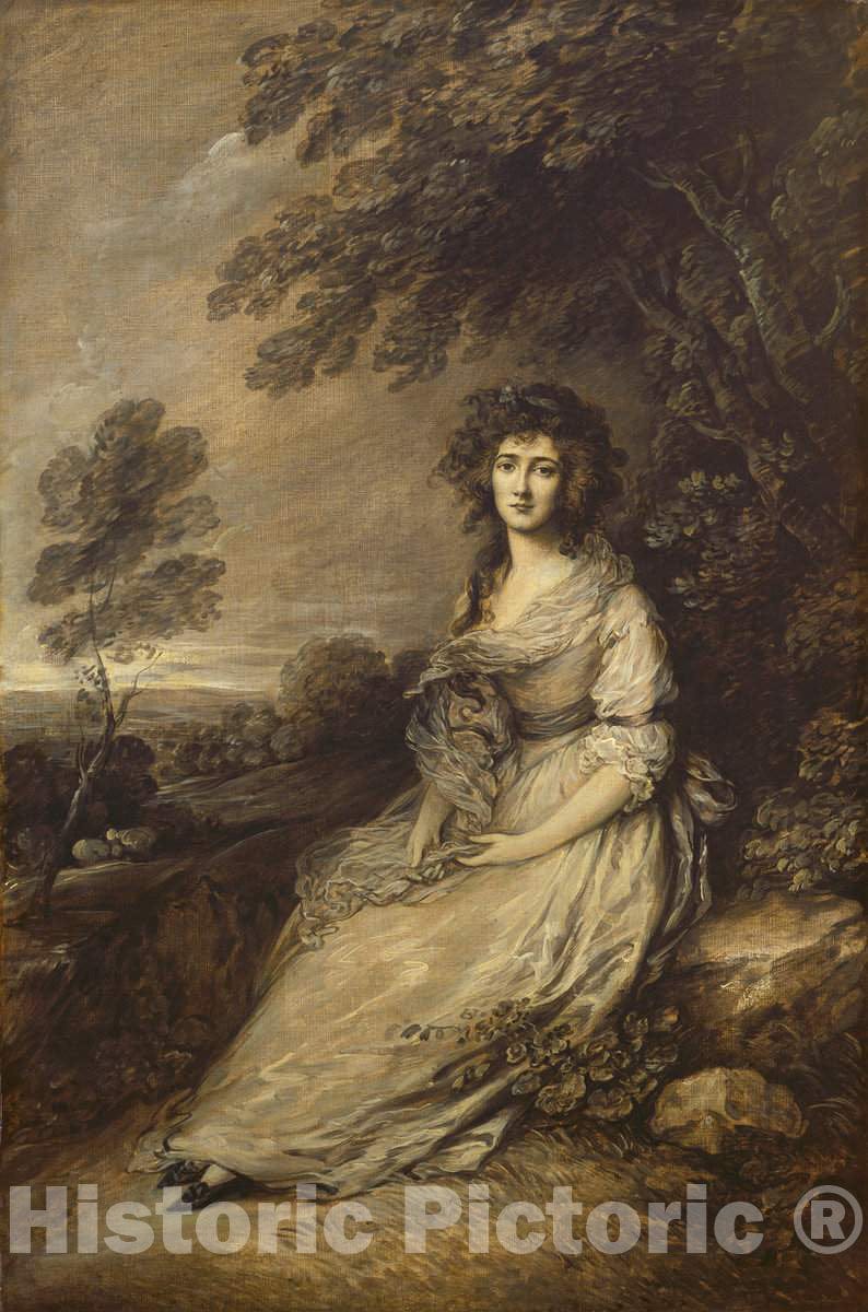 Art Print : Gainsborough Dupont, Mrs. Richard Brinsley Sheridan, c.1792 - Vintage Wall Art