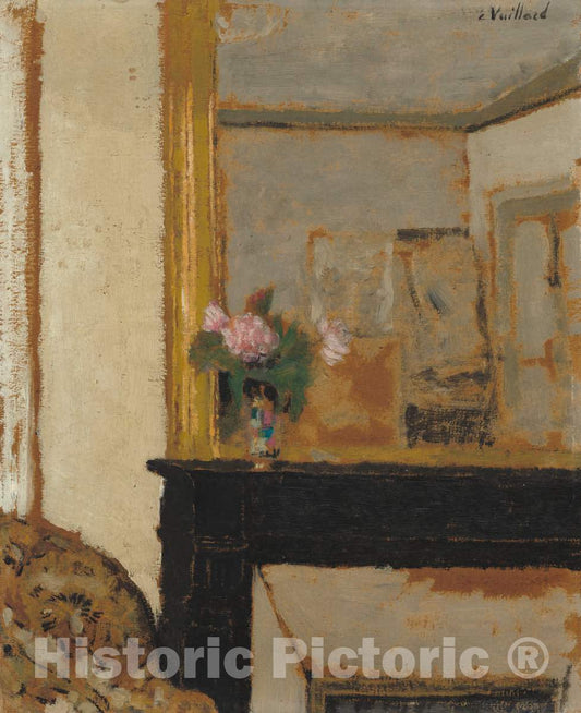 Art Print : Edouard Vuillard, Vase of Flowers on a Mantelpiece, c. 1900 - Vintage Wall Art