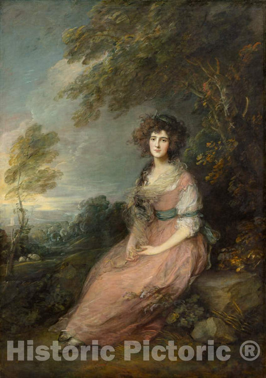 Art Print : Thomas Gainsborough, Mrs. Richard Brinsley Sheridan, 1785-1787 - Vintage Wall Art