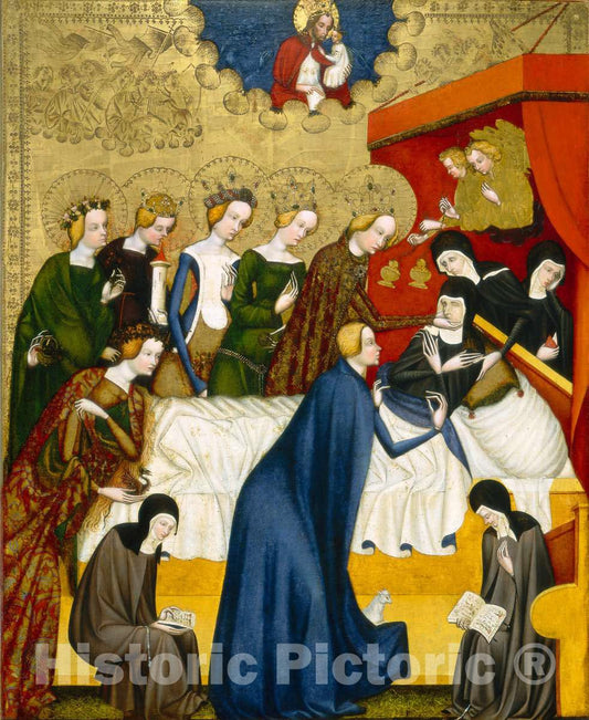Art Print : The Death of Saint Clare, c.1405 - Vintage Wall Art