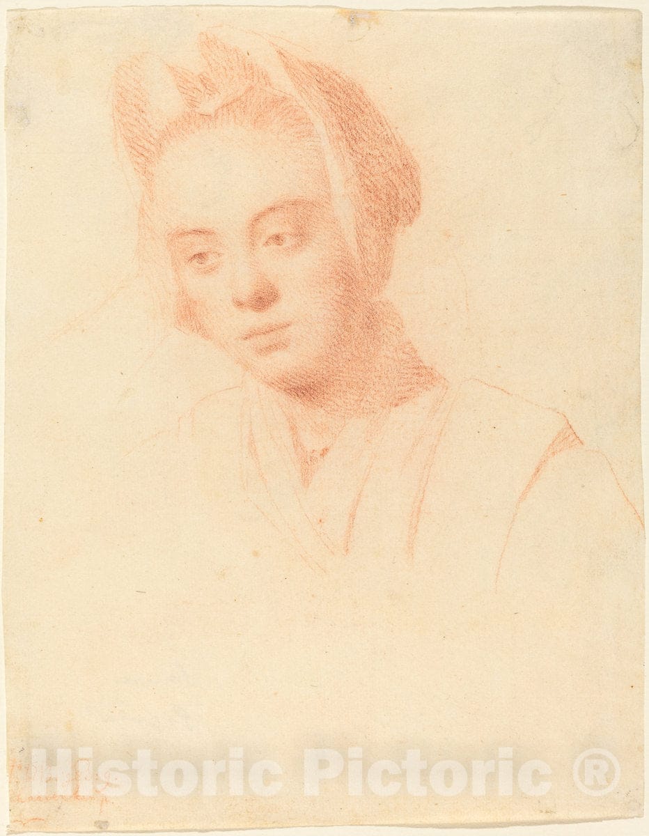 Art Print : Balthasar Denner, The Artist's Wife Esther, 1713 - Vintage Wall Art